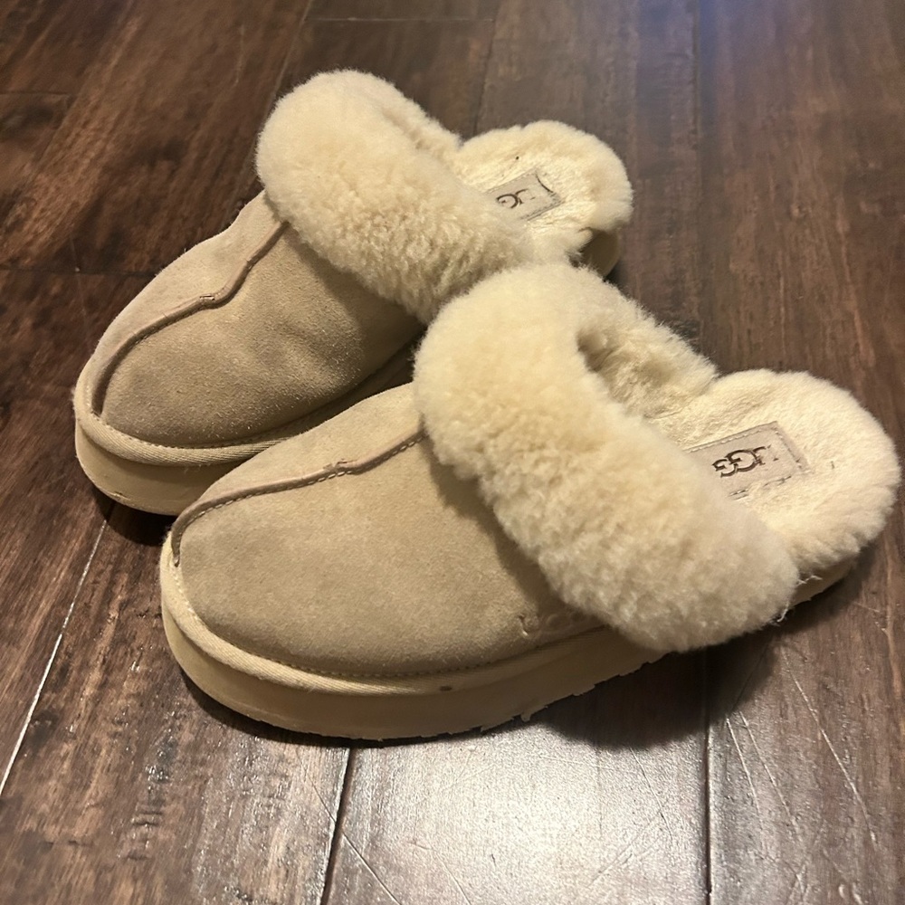 UGG Cream Shearling Slip-Ons